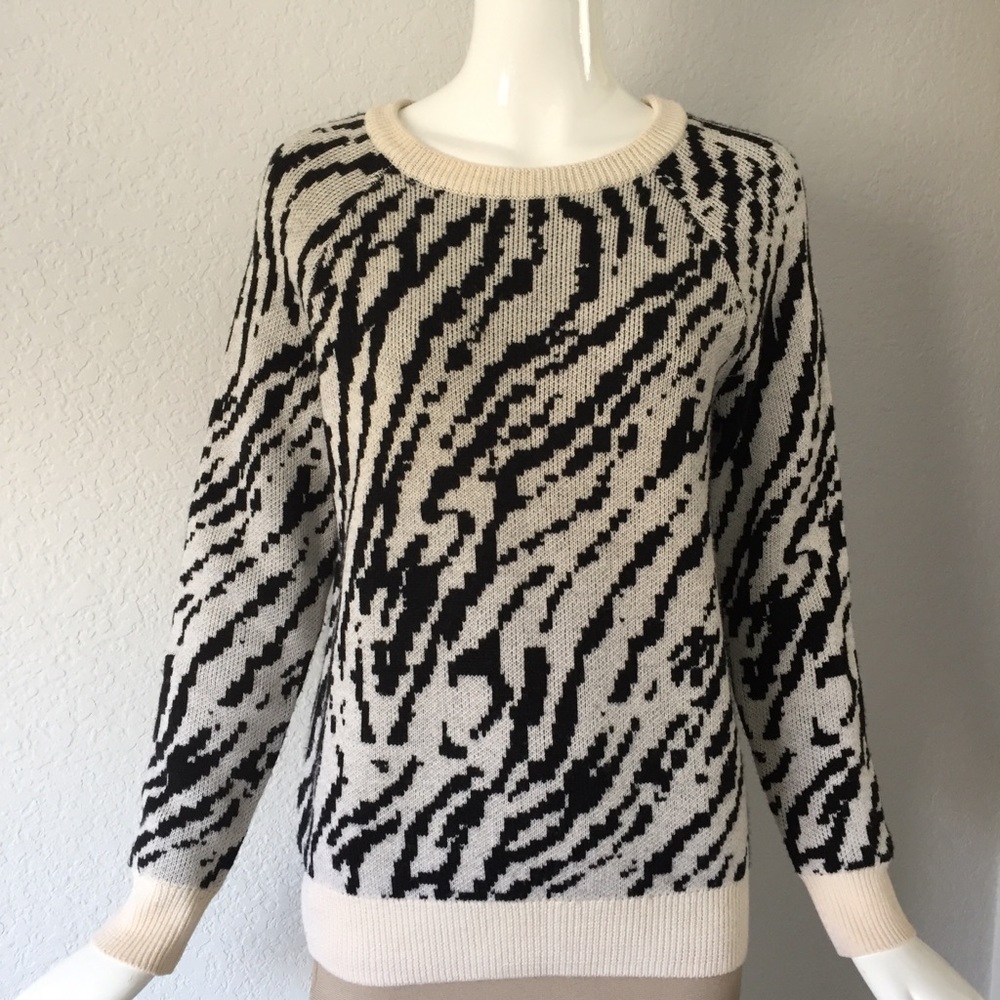 Haute Hippie merino wool printed crew neck sweater